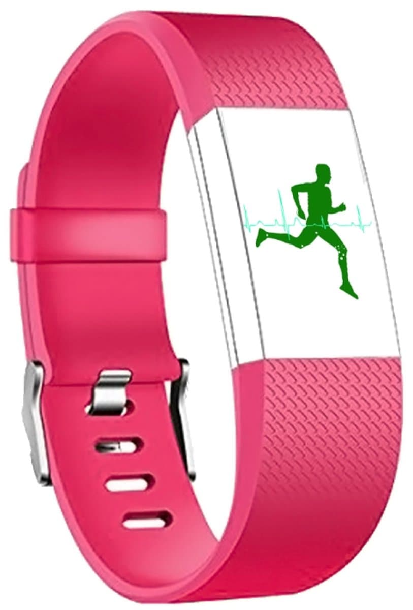 Verstelbare sportpolsband met vierkant patroon voor FITBIT Charge 2, maat: L, 12,5 x 8,5 cm (rood)