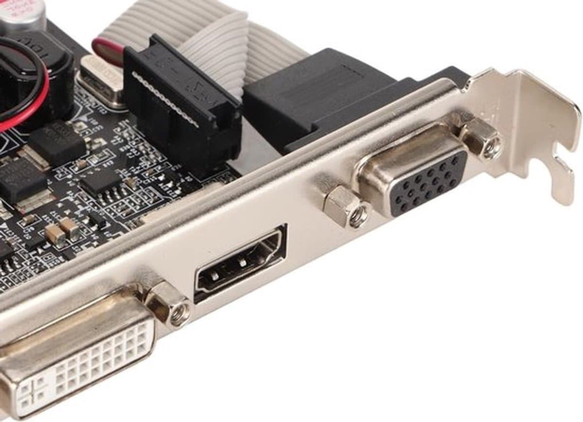 Krachtige 2GB GDDR3 Grafische Kaart met 810MHz Kloksnelheid, DVI en VGA Aansluitingen, Ideaal voor Gaming en Multimedia