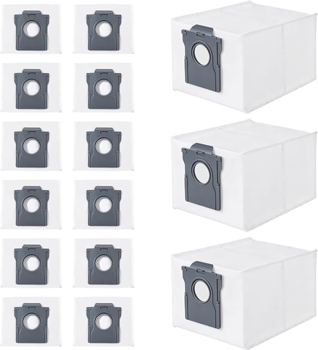15 stofzuigerzakken compatibel met Dreame L10s Ultra Gen2/Gen3, X30/X40/X50, Aqua10 Ultra – 4-laags filtratie, 99,9% stofopvang, 3,2 liter, wit
