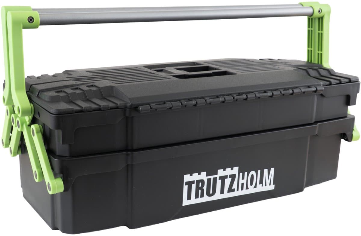 TRUTZHOLM - Gereedschapskist - 2 lagen - draagvermogen 30 kg - 8 vakken - flexibel - aanpasbaar - 42 x 17 x 16 cm