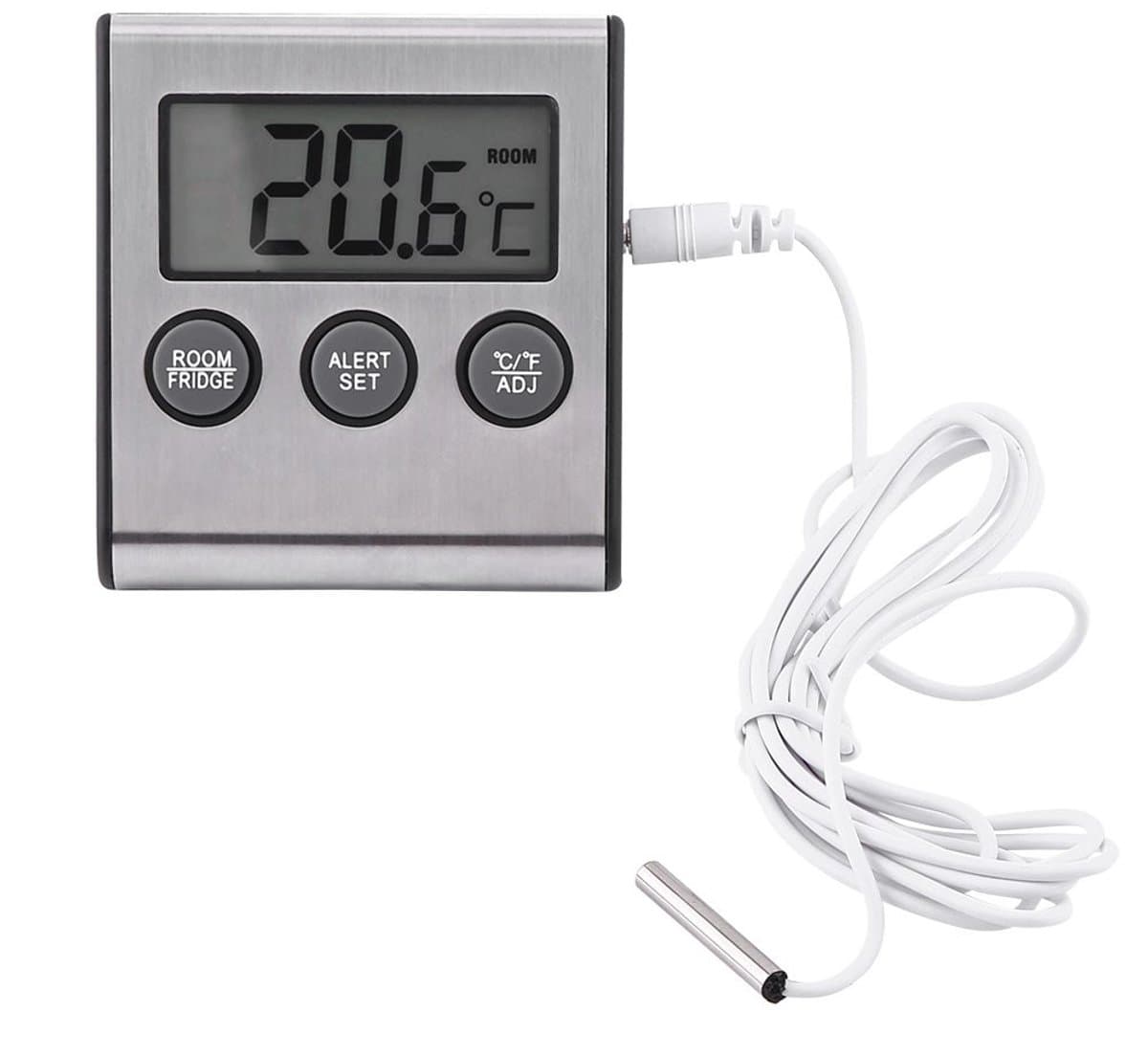 Zeynomax - Digitale Koelkastthermometer - Groot LCD Display - Alarm voor Hoge en Lage Temperaturen - Nauwkeurige Metingen - Temperatuurmeter - Gesch..