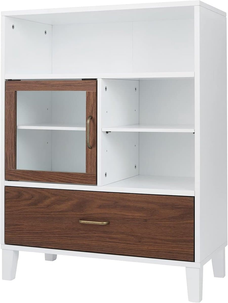 Elegant Home Fashions Tyler EHF-F0010 Wooden Bathroom Freestanding Storage Cabinet 33cm x 66cm x 86cm With Drawer & Shelves 2 Colors White/Brown