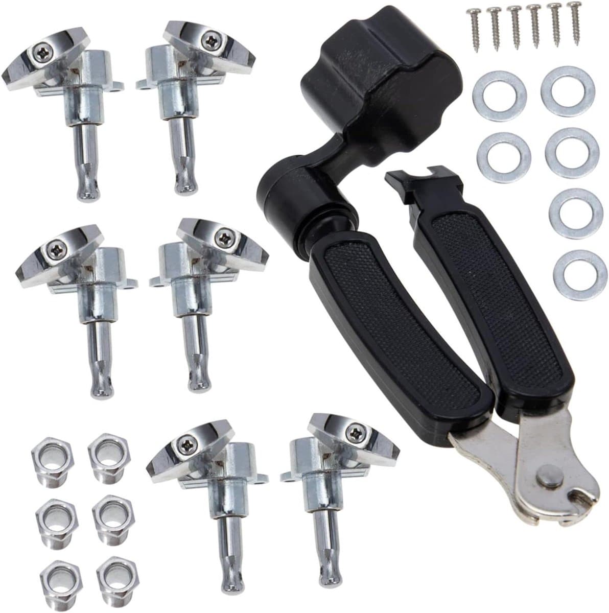 Snarenwinder Set - Gereedschap Instrument - Snaaronderhoud Muziek - Ergonomisch Ontwerp - 12 x 5 x 2.2 cm - Zilver