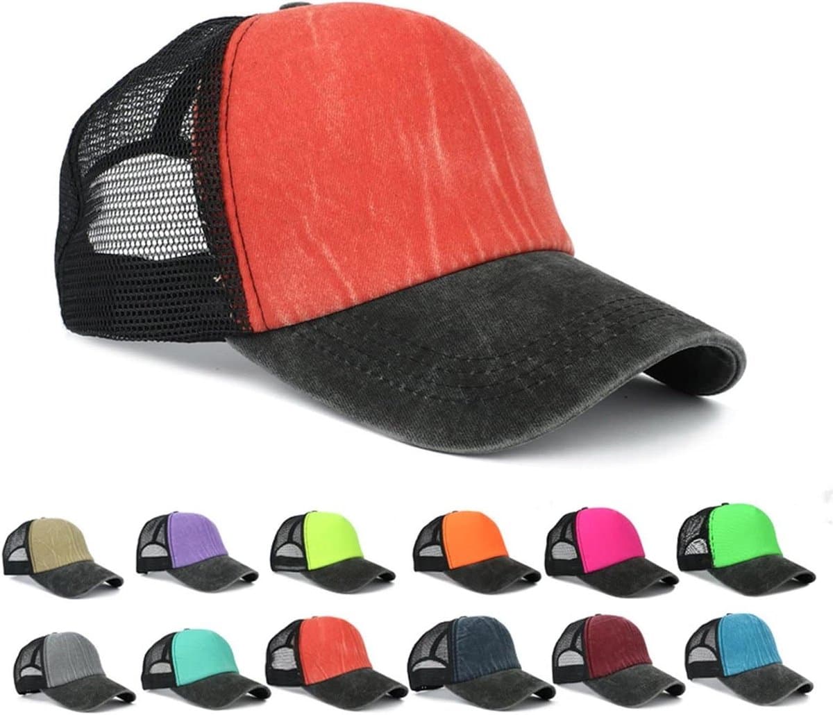 Dames Pet - Zomerhoed - Zon Bescherming - Ademend Mesh - Verstelbaar - Blauw