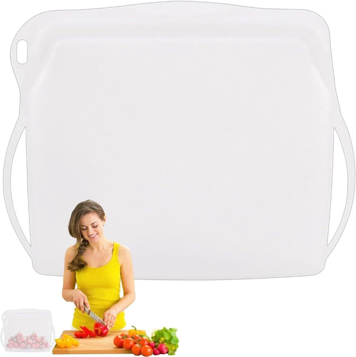 Siliconen zakken voor voedselopslag,Siliconen voedselopslagzakken,Siliconen diepvrieszakjes Voedselzakjes - Bewaarzakje van 1000 ml voor snacks, lunch, fruit, ontbijt, sandwich,