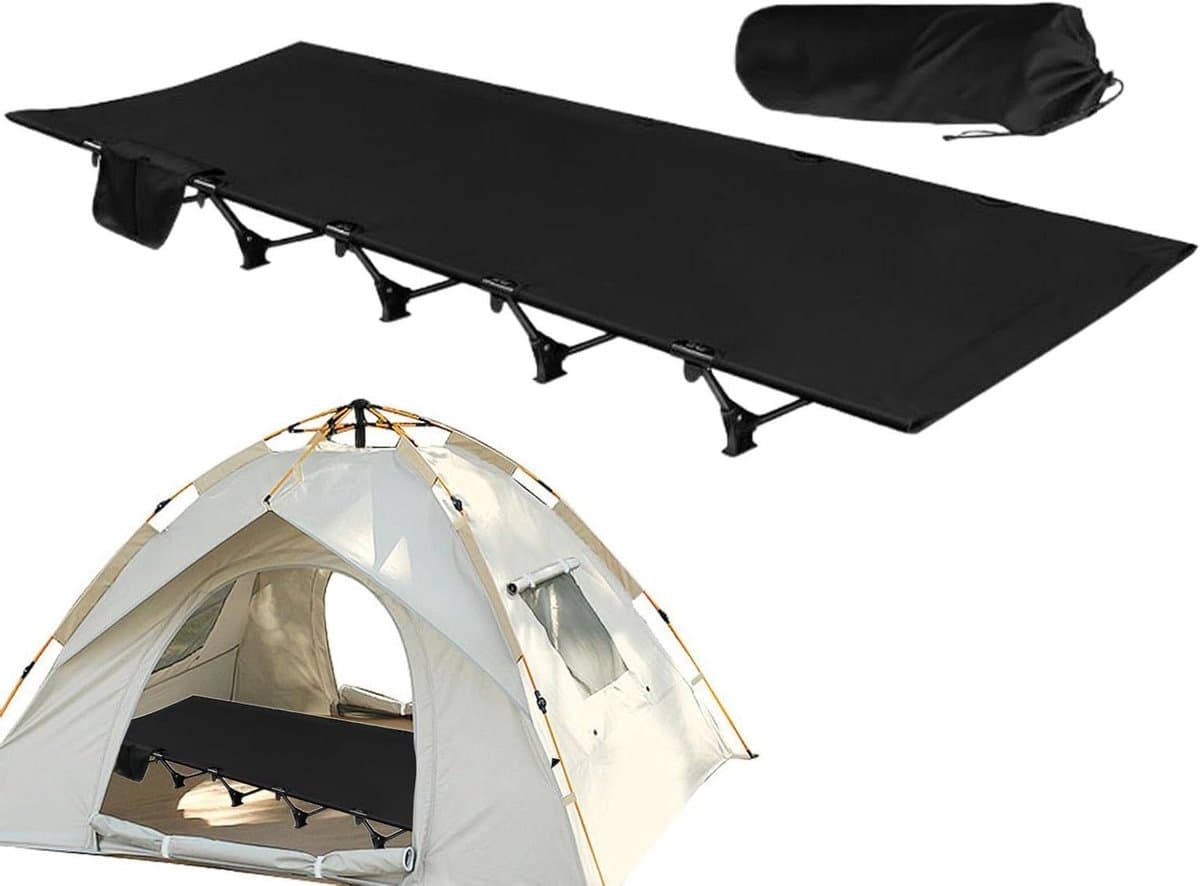 Folding Tourist Bed, Portable Bed for Adults, Weight-Bearing Travel Cot, Foldable Sleeping for Hiking, Hunting Trips, RV Beach Outings, and Guest Sleeping Arrangements