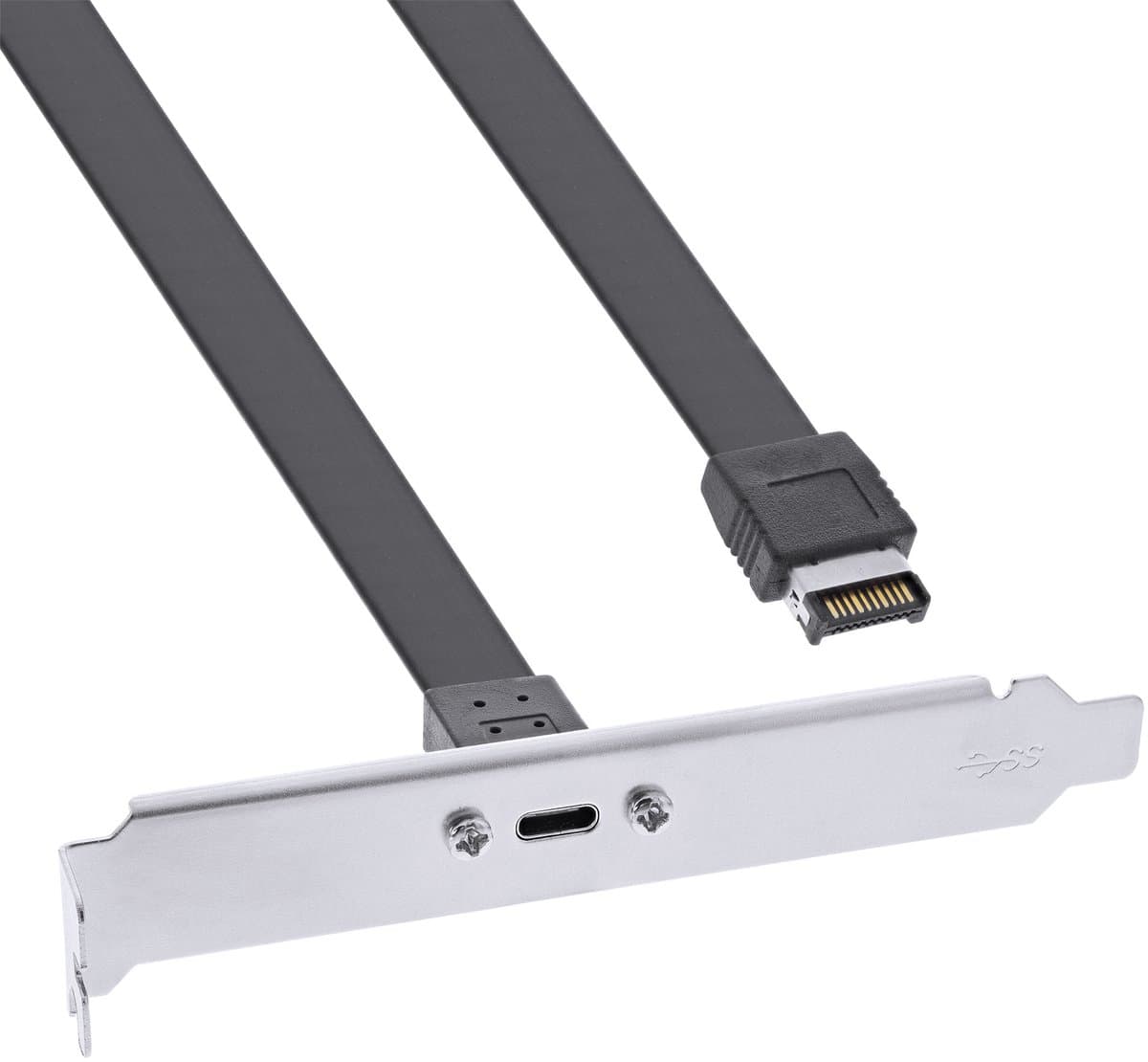 InLine® PCI-slothouder, USB-C naar USB 3.2 voorpaneel Key-A intern, 0,5m