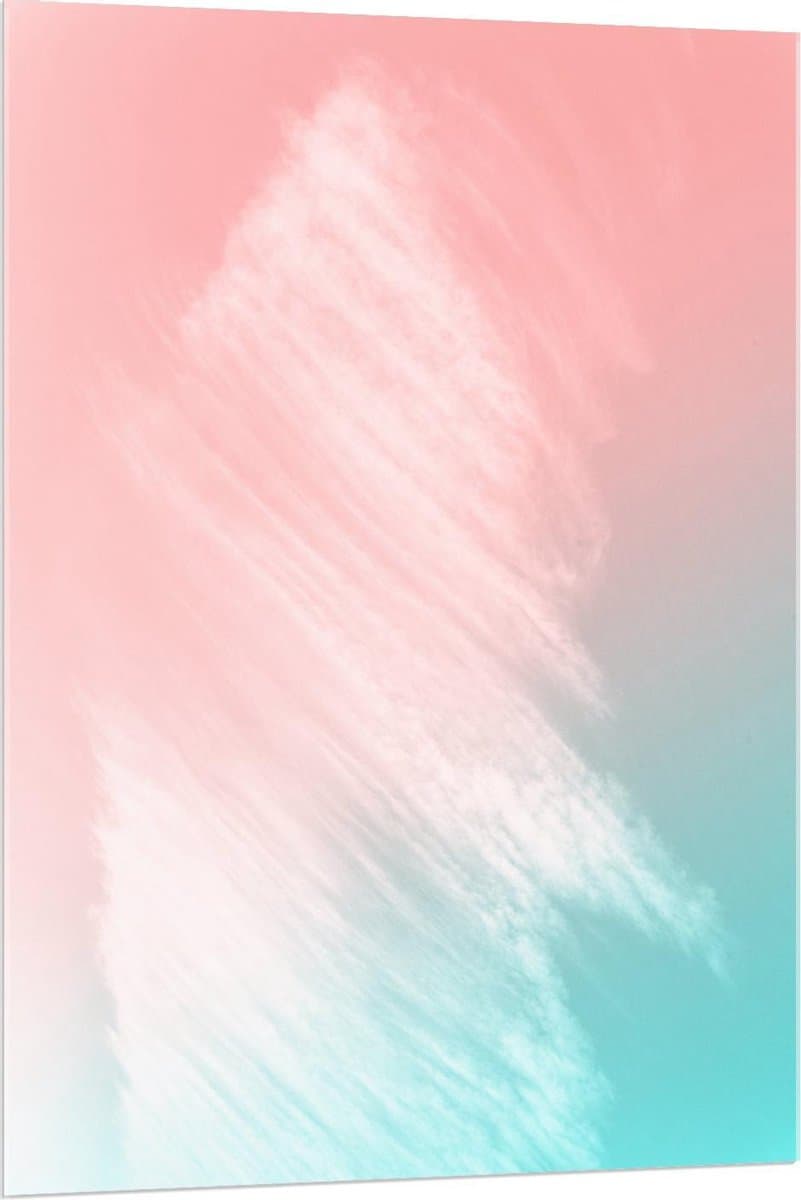 Acrylglas - Roze Blauwe Achtergrond met Witte Waas - 80x120cm Foto op Acrylglas (Met Ophangsysteem)