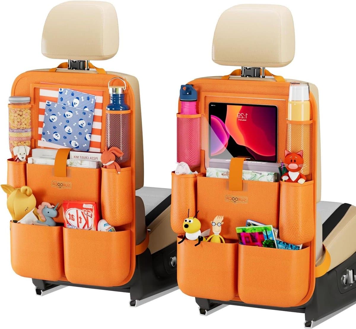 Autostoel Organizer 4e generatie - Verbeterde Autoorganisator voor Achterbank - 11 tablet Kids Toy Storage - Waterbestendig - Achterbank Protector