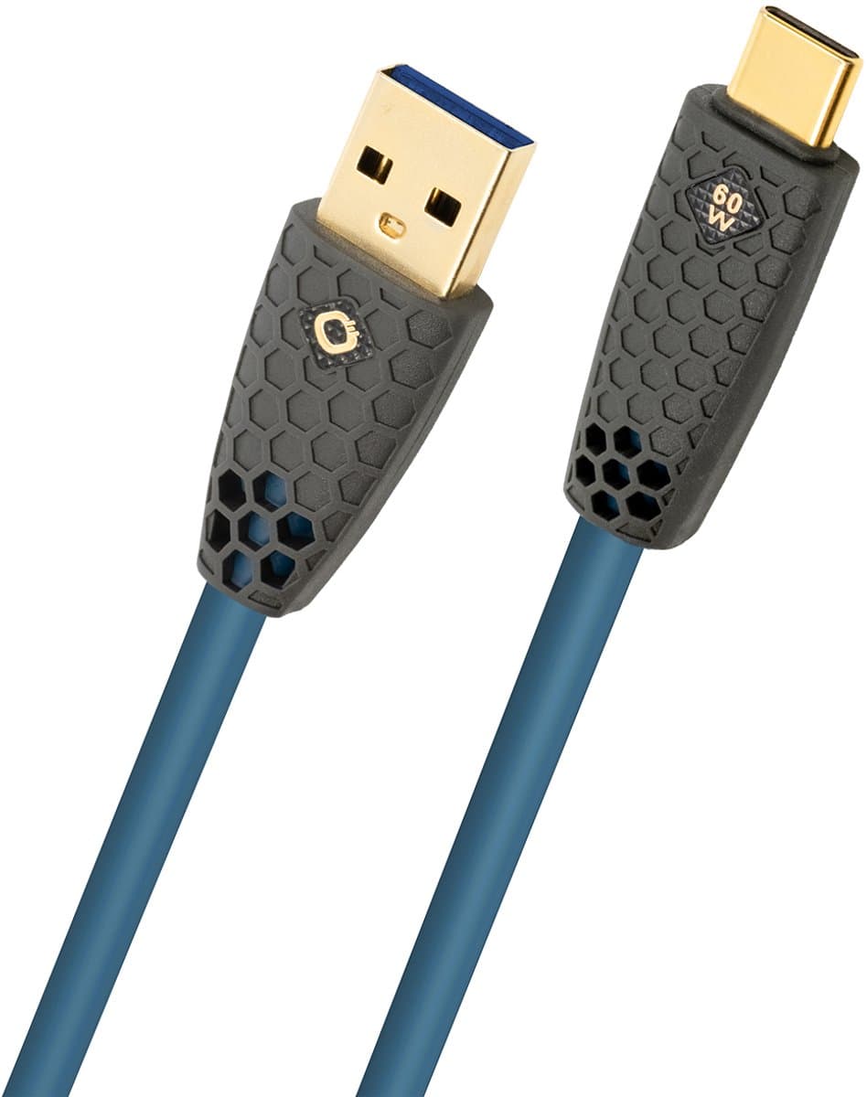 Oehlbach D1C9560 USB-kabel USB-A stekker, USB-C stekker 0.5 m Petrol Afscherming gevlochten