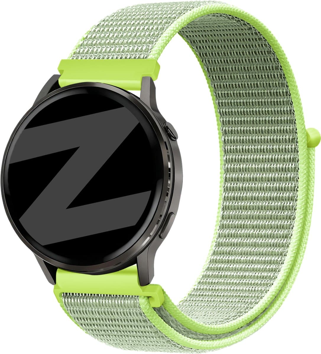 Bandz Nylon loop bandje geschikt voor Garmin Vivoactive 4 / Garmin Venu 4 - 45mm / Garmin Venu 3 / Garmin Venu 2 / Garmin Forerunner 570 - 47mm / Garmin Forerunner 265 / Garmin Forerunner 255 - Knalgeel