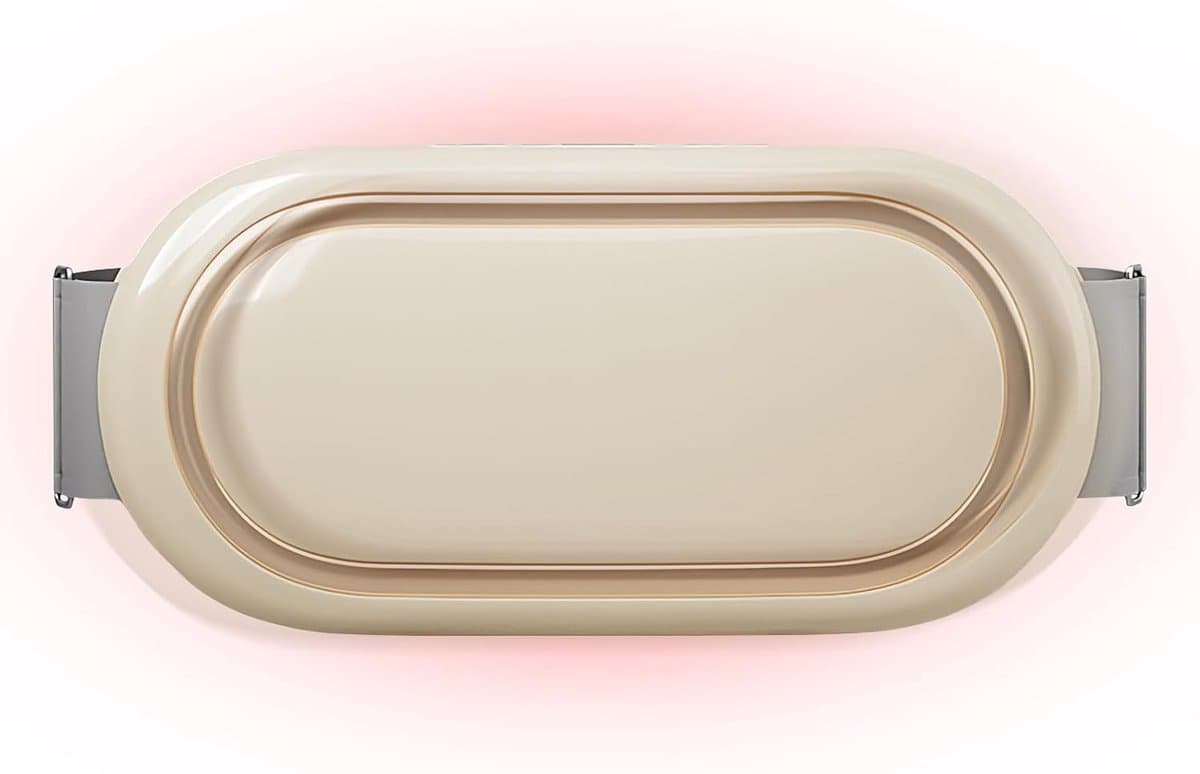Buikspier Trainingsriemen - Spierstimulator Riem - Lichaamsvorming Vetverbranding - Draagbaar Draadloos Ontwerp - Tot 120cm Taille - Beige Geel