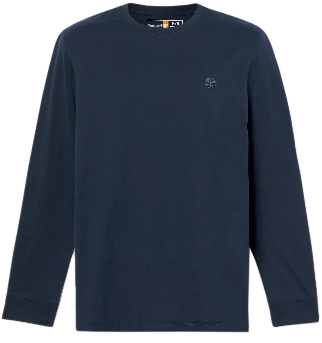 Timberland Logo LS Tee - Heren Langarm T-Shirt Bio-Katoen Blauw TB0A2FQD-Z02