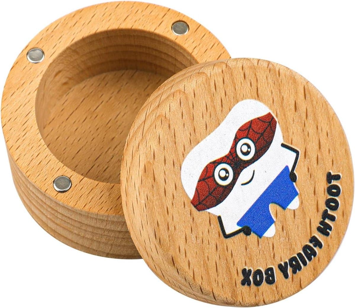 Allecto Plus - Houten tandendoosje voor jongens en meisjes - Magnetisch tandendoosje voor het bewaren van melktandjes - Schattig tandendoosje - Eerste tandendoosje - Verjaardag cadeau souvenir (Oogmasker)