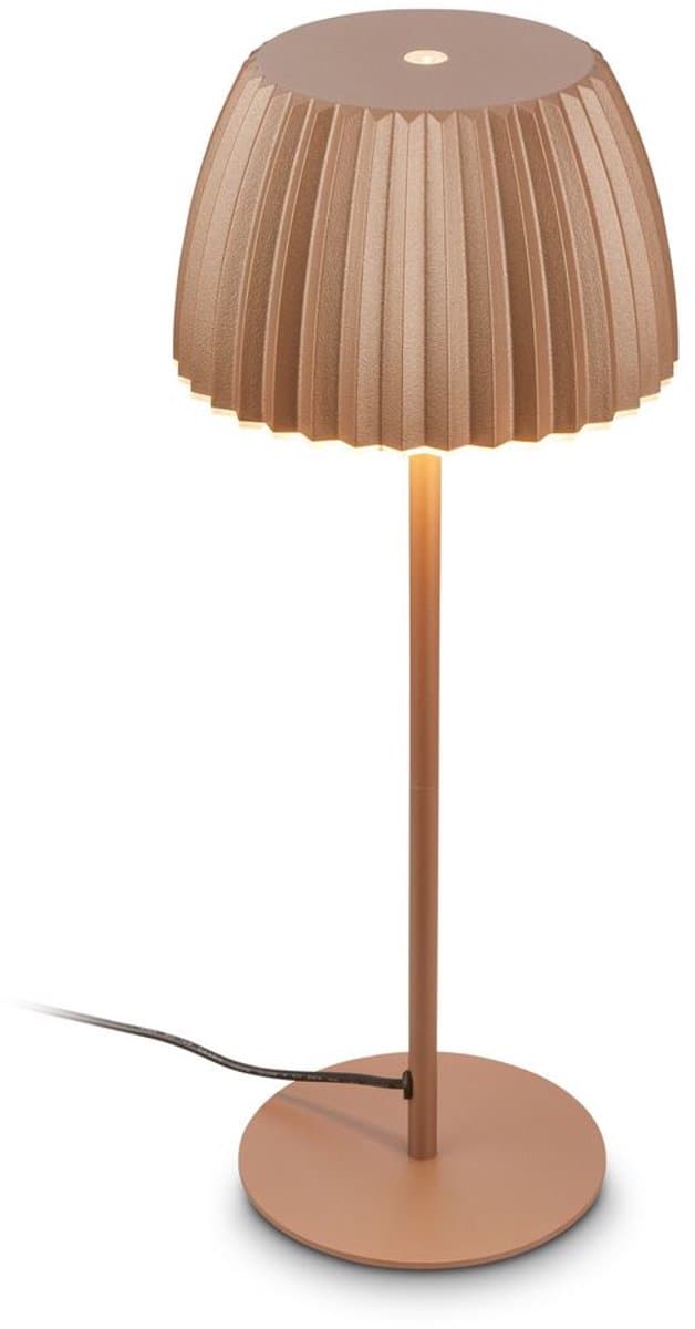 BRILONER Luca – LED Nachtlamp – tafellamp met touchbediening – dimbaar – 2.700 K warm wit licht – koffie – Ø14,3 x 36 cm