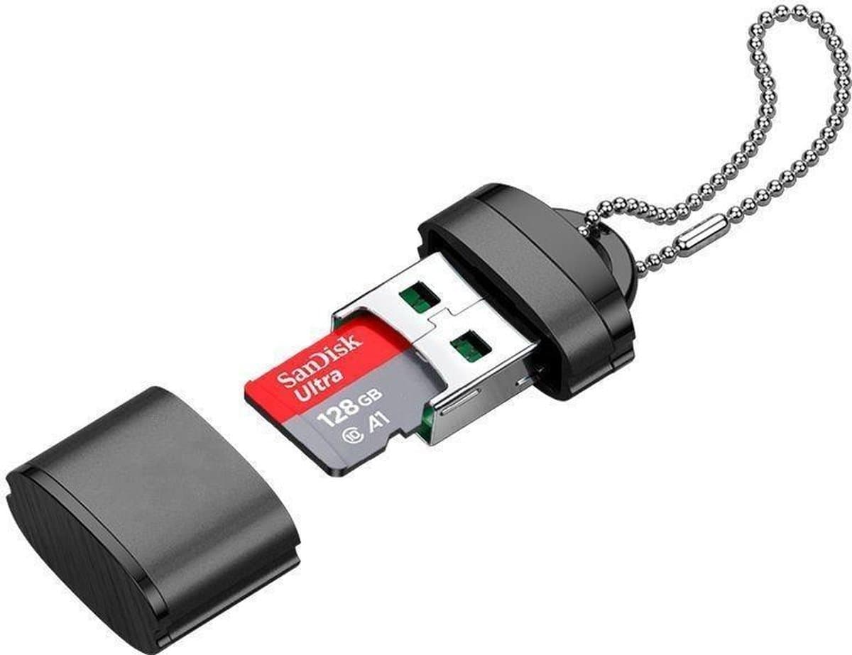 NÖRDIC CRD-046 USB-A naar MicroSD/TF Kaartlezer - USB2.0 - 480Mbps - Voor Smartphone, Tablet, Laptop