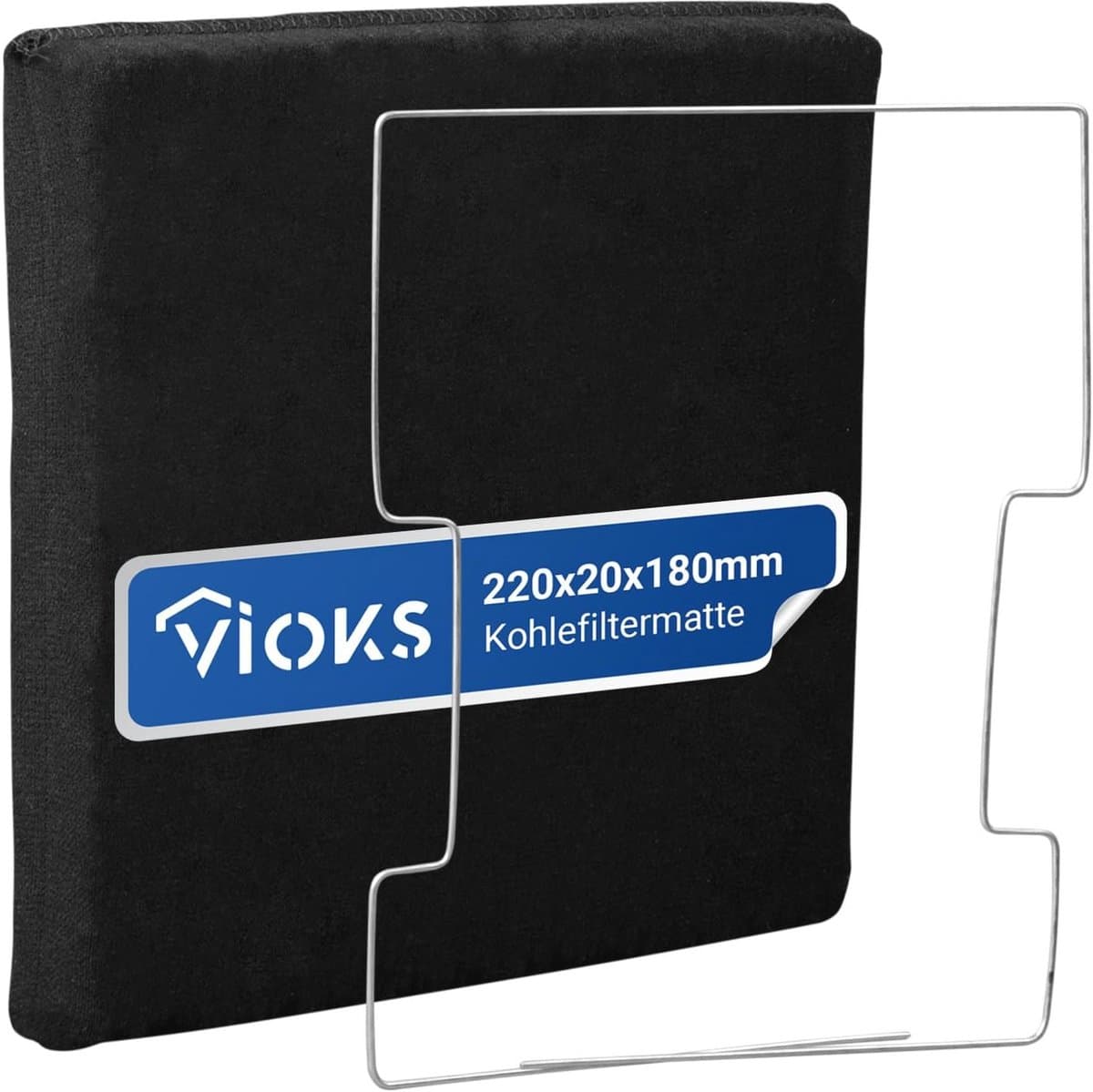 Actieve koolstoffilter voor afzuigkap - 220 x 180 x 20 mm met bevestigingsframe