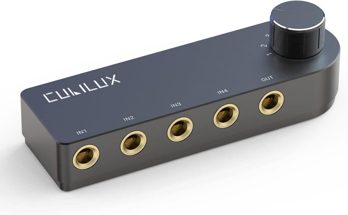 4-Kanaals Bidirectionele Audio Selector Schakeldoos voor Luidsprekers en Koptelefoons