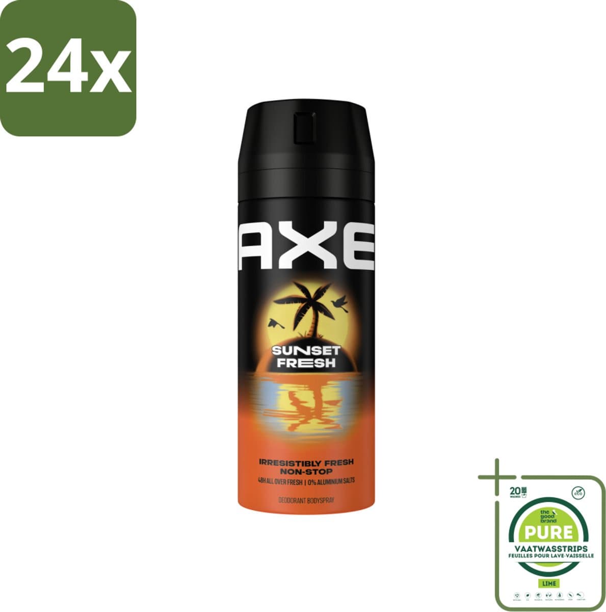 Axe – Deodorant – Sunset Fresh – 150 ml - Voordeelverpakking - 24 stuks - Frisheid - Lichaamsgeur
