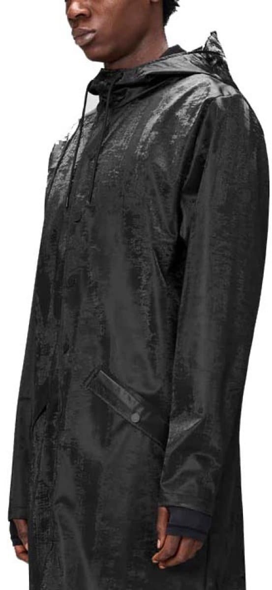 RAINS 12020R LONG JACKET W3 Zwart S EU