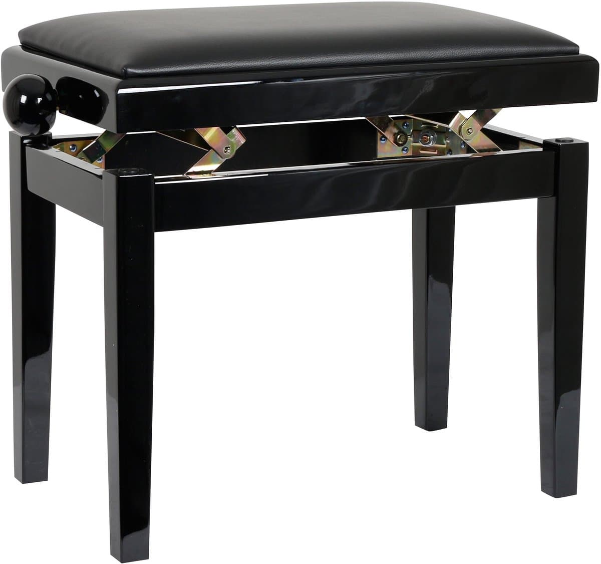 Innox PB 40BK pianobank gloss zwart, zwart leer
