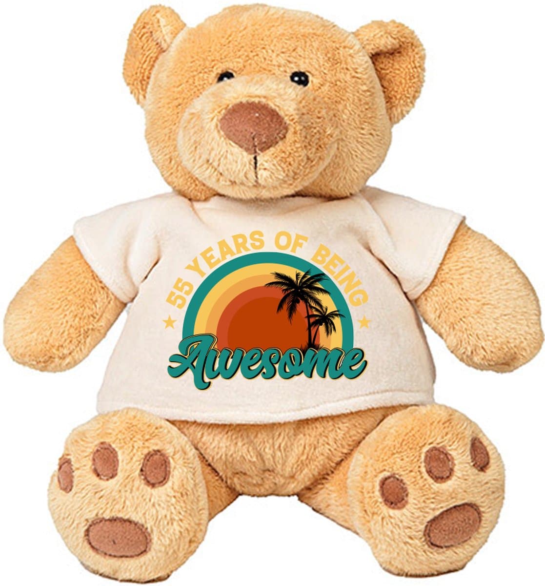 55 Years Of Being Awesome Pluche Beer - jarig - cadeau - verjaardag - verjaardagcadeau - knuffel