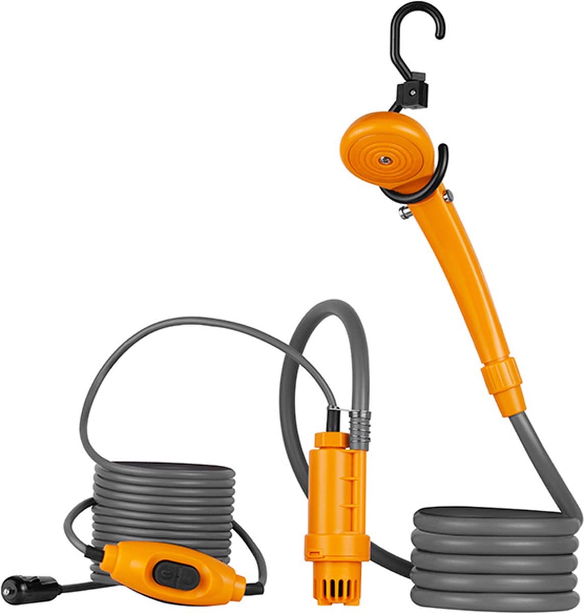 Tracer CampPump 12V Elektrische Camping Douche - Campingdouche - Draagbare Douche - Kampeerdouche - Oranje