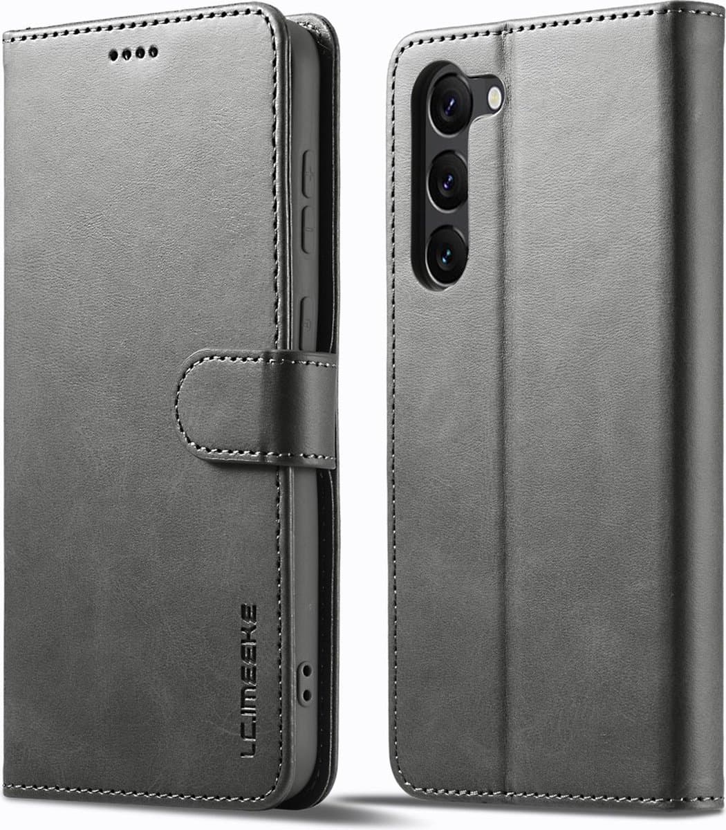 LC.IMEEKE Hoesje - Geschikt voor Samsung Galaxy S24 Plus Hoesje - LC.IMEEKE Luxe Book Case - Grijs