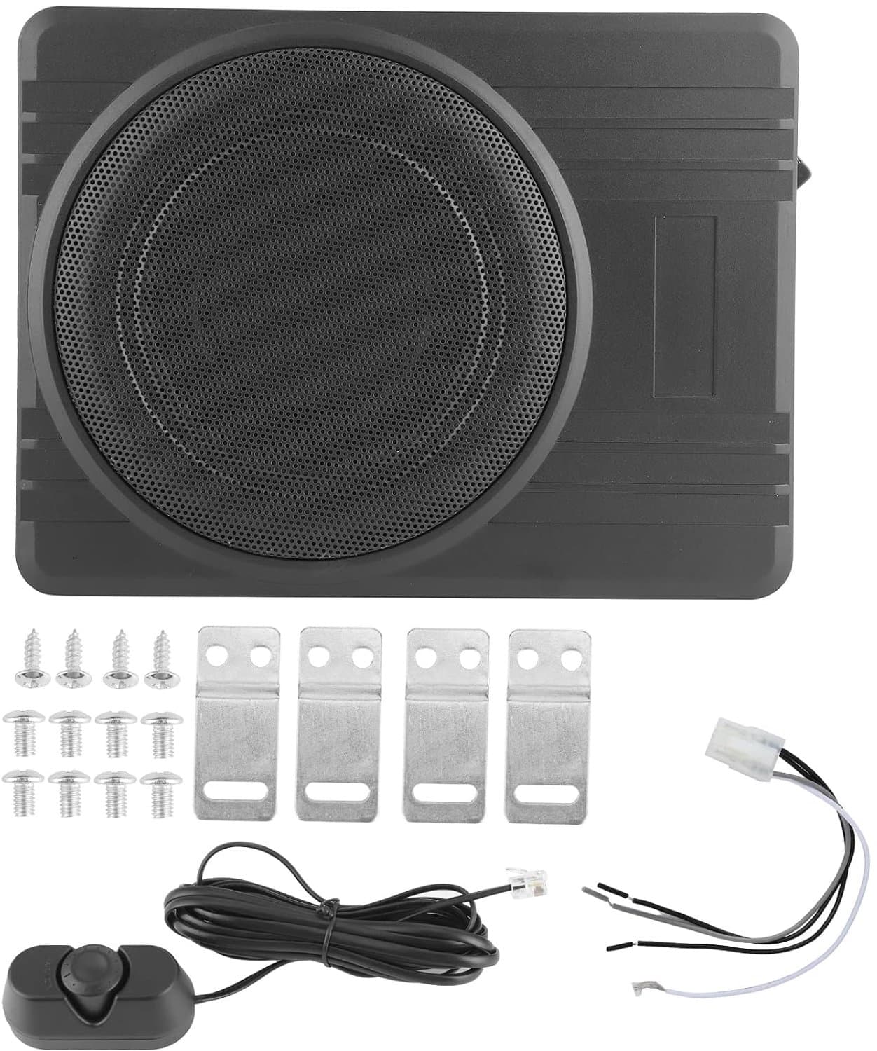 10 inch 12V 800W Subwoofer onder de stoel Slanke auto-audio basluidspreker voor automodificatie - Ultradunne actieve subwoofer met heldere diepe bas en hoge belastingsprestaties -