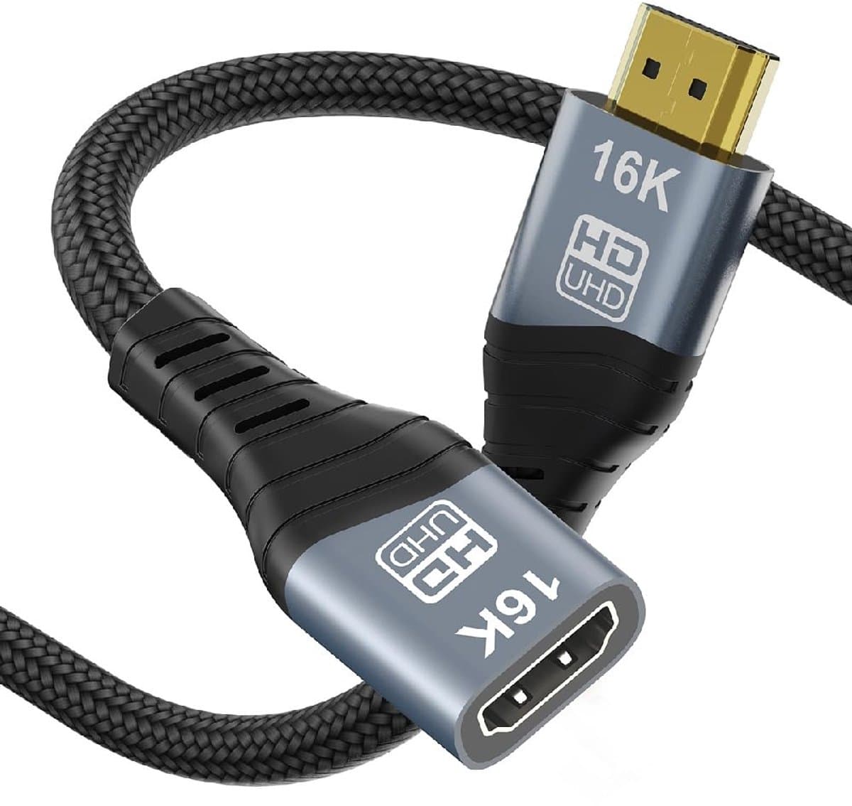 cablecc UHD HDMI 2.2 Type-A to HDMI Male to Female HDTV 16K 8K Extension Cable for HDTV Desktop Laptop Monitor 200CM - ShopVlot