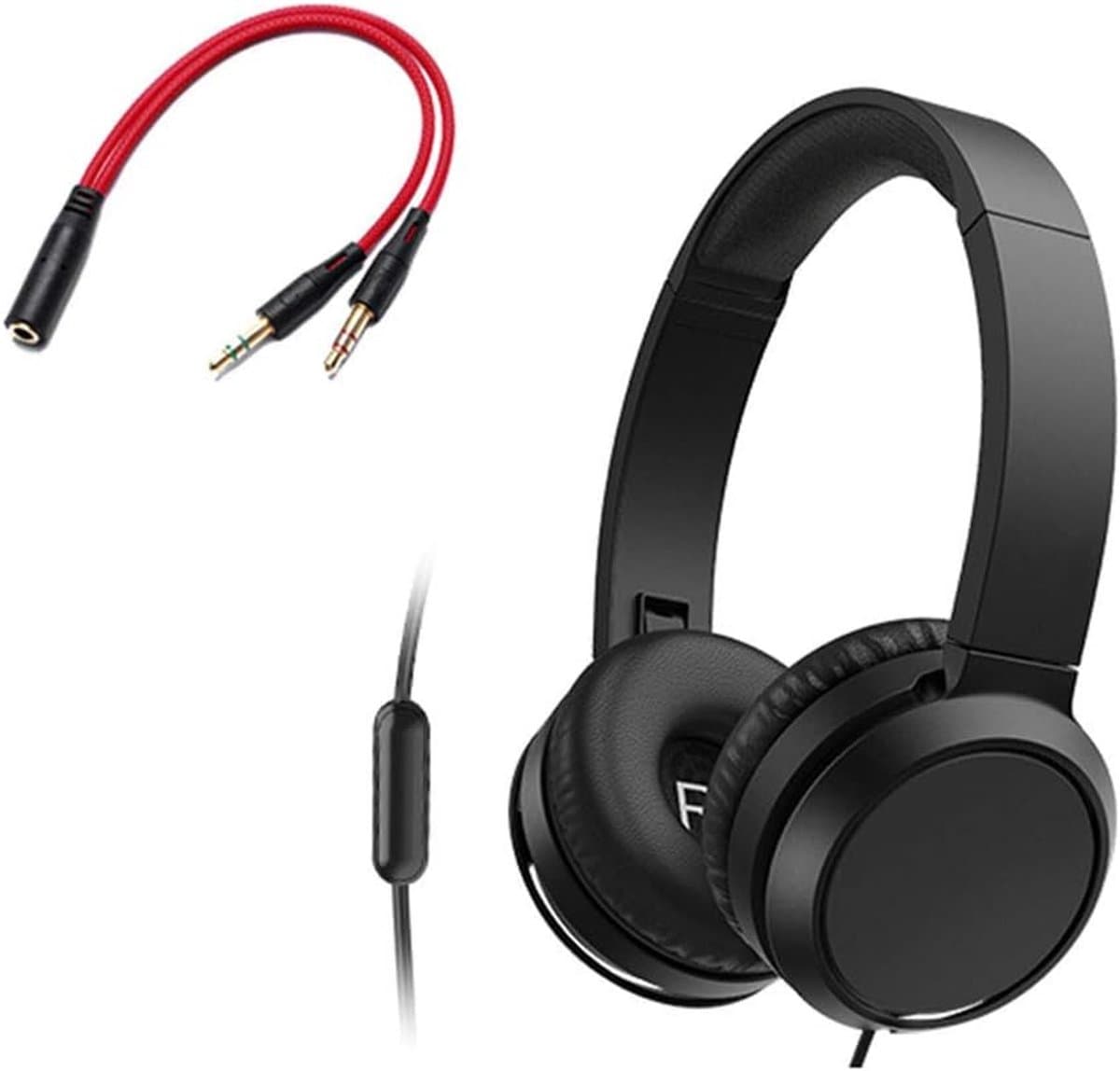 Headphones wired with microphone microphone headset boys and girls sports running music e-sports games cute English - ShopVlot