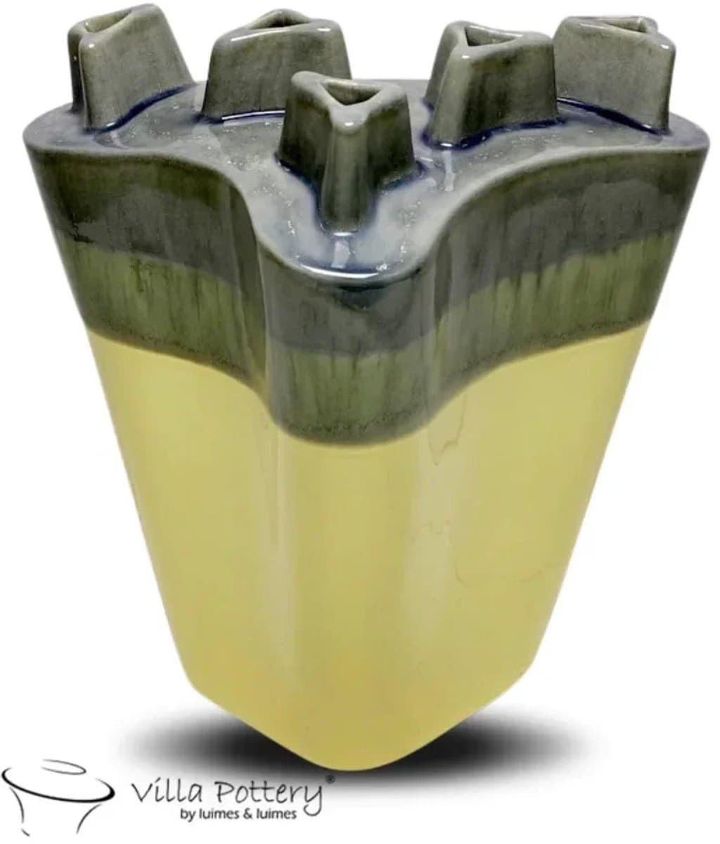 Reactief Grijs Geel vaas Chimney D33 x B16 x H26