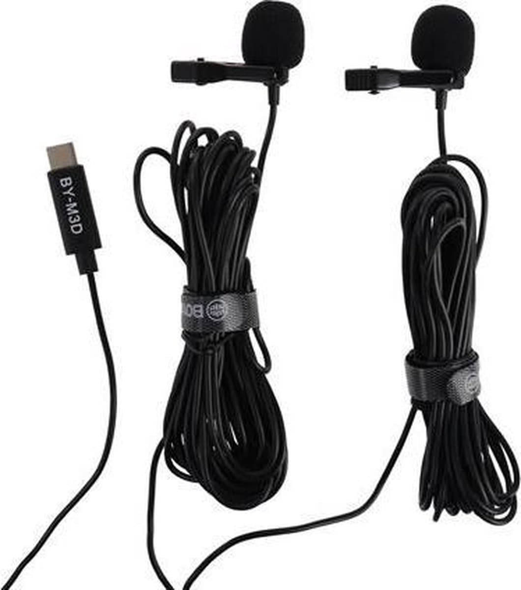 Boya BY-M3D Duo Clip-on Lavalier Microfoon voor USB-C