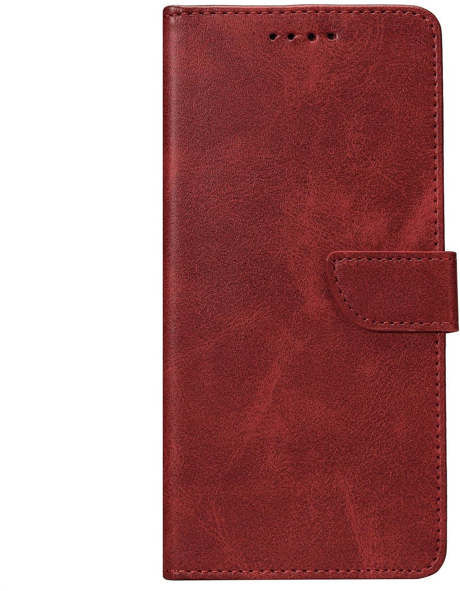 Rixus Bookcase For Apple iPhone 16 Pro Max Dark Red