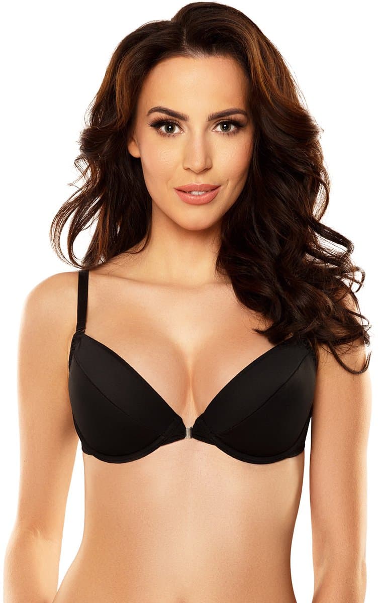 Vivisence dames push-up bh 1040 beugel strapless inzetcup met voorsluiting, zwart, 75f