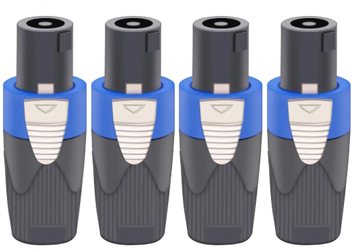 4 Stuks Speakon-connectoren voor NL4fX en NL4FC Verbindingen - 4-pins Vrouwelijk naar Mannelijk Converter voor Luidsprekers