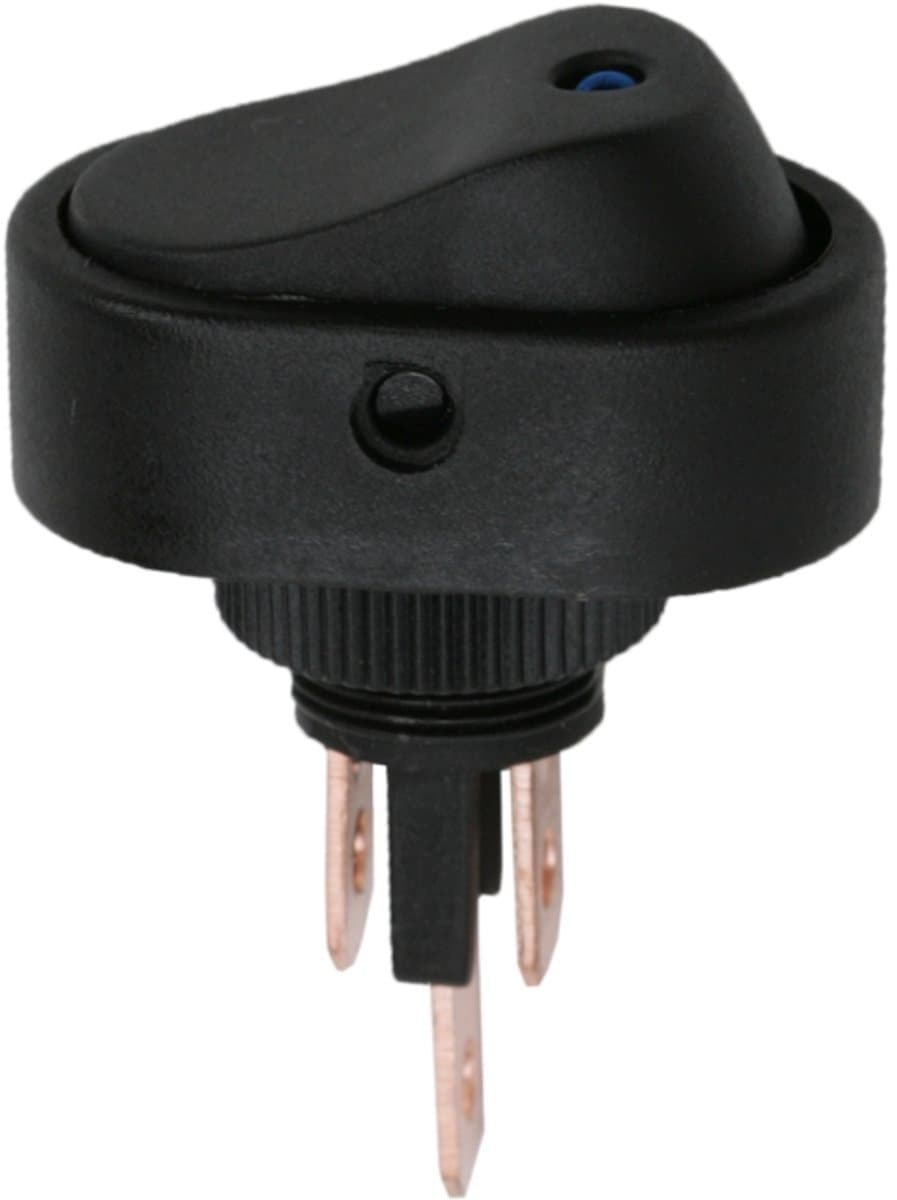 5x Verlichte Wipschakelaar SPST ON-OFF - Rocker Switch 12V DC 20A - Inbouw Schakelaar Met Blauwe LED Indicatie Voor Voertuigen En Bedieningspanelen - Montagegat 12,5mm - Aansluitingen 6,3mm - Verkoopeenheid 5 Stuks [09047KE]