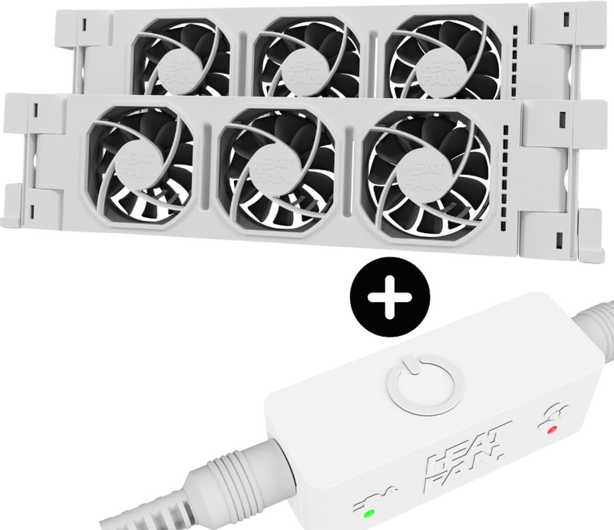 Heatfan 3 Duo set - Radiator Ventilator met Touch Sensor - Universele Maat - Zonder Geluid - Geschikt voor radiator 70 tot 100cm - Wit