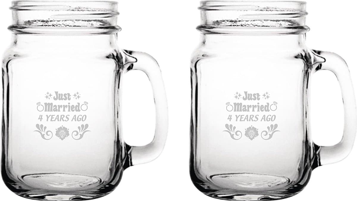 Gegraveerde set drinkglazen 45cl Just Married 4 years ago