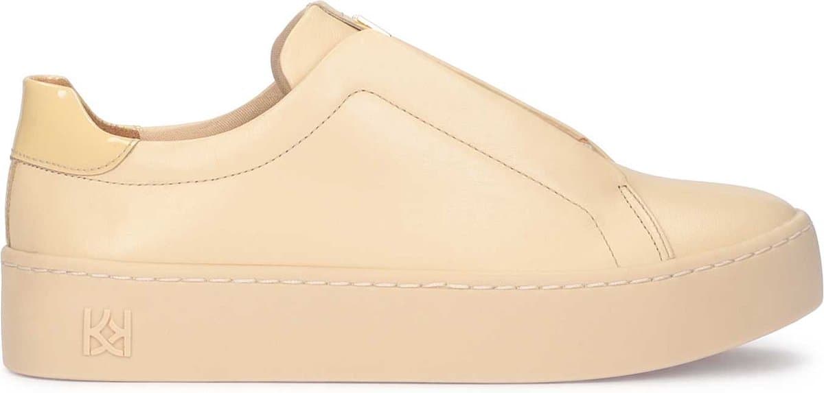 Leather sneakers on a straight sole