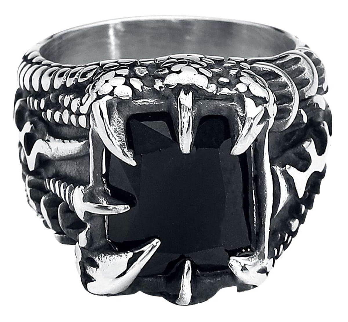 etnox Crystal Claw Heren Ring - zilverkleurig - XL