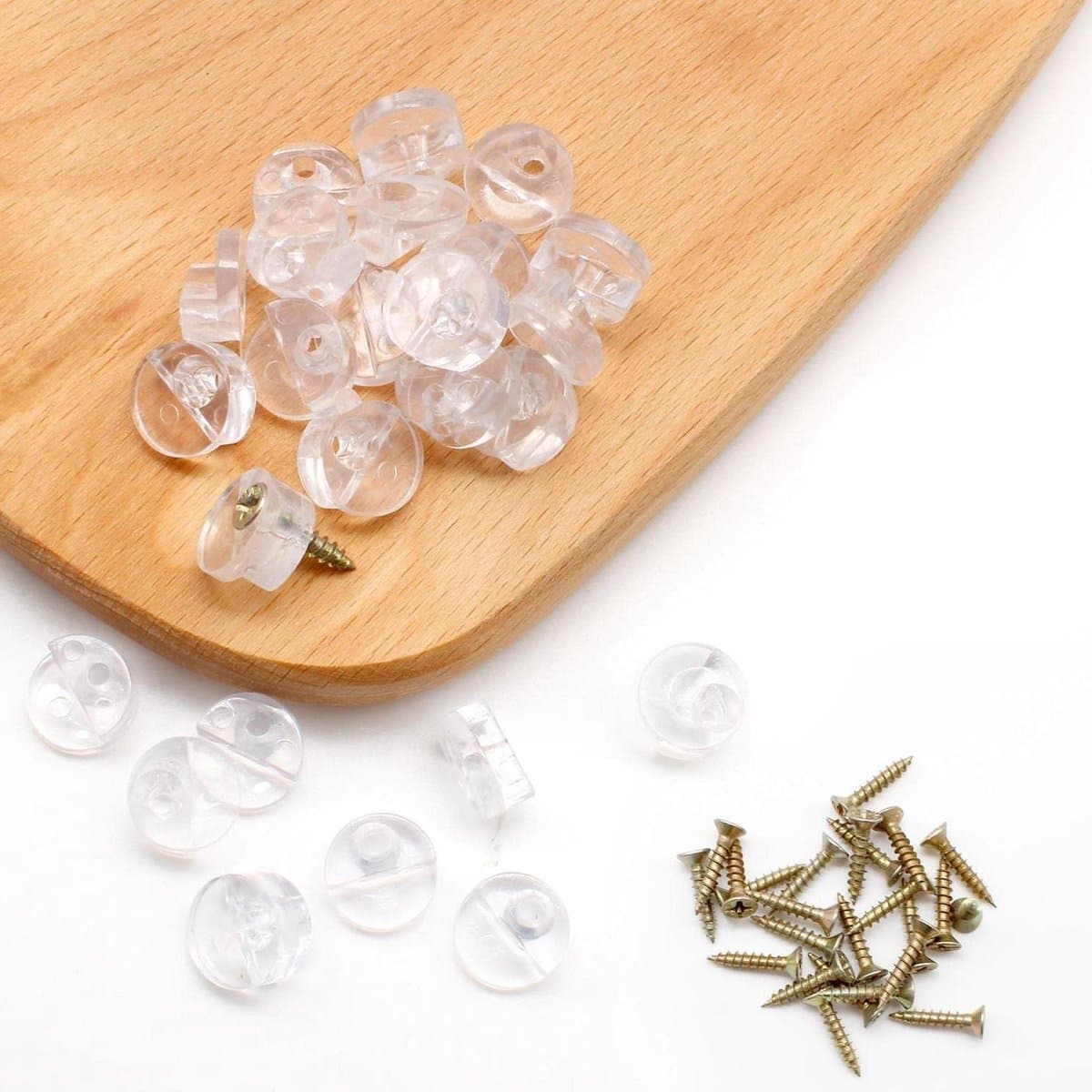 JGS Premium - 25 stuks ronde spiegelbeugels Kit met schroeven voor glazen plankbeugels - 1-4 mm dik glas kastdeuren en spiegels bevestigen - Hoogwaardige set van ronde clips.