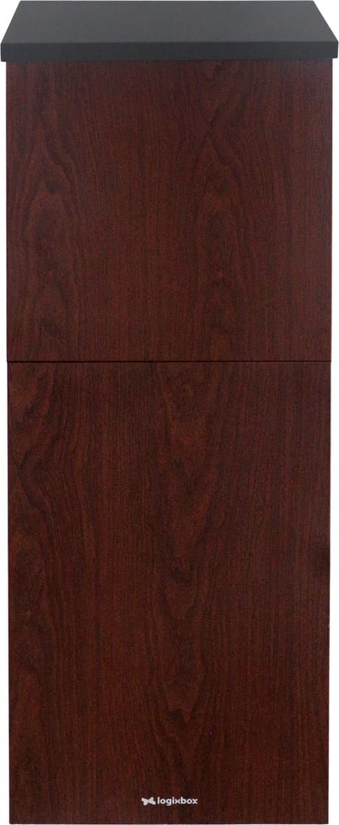 Logixbox - Pakketbrievenbus - Trendybox Wood - Hoge kwaliteit - 1.0 mm Staal - Vrijstaand met Achteruitname - Grijs -- GEEN Bouwpakket--