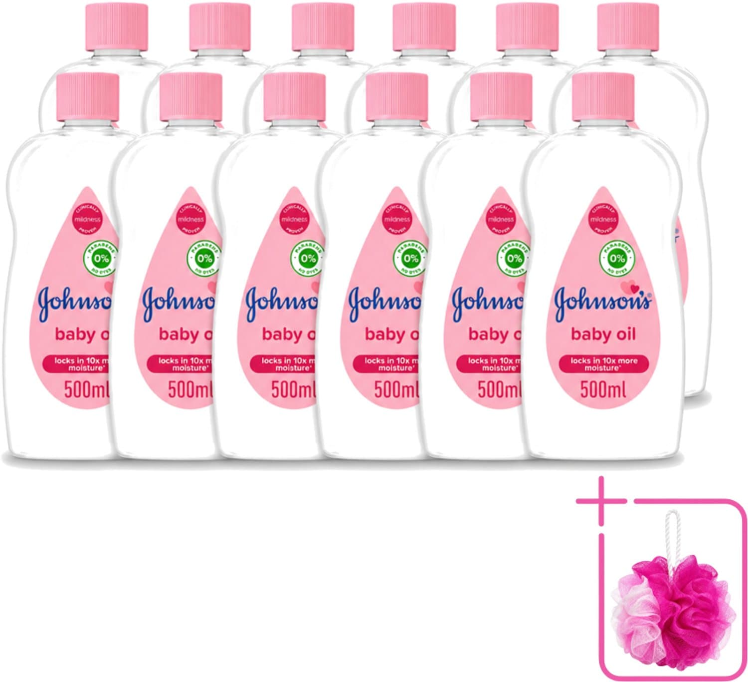 12 x Johnson's - Baby Olie - Verzachtend - Hydraterend - 500 ml - Bulkverpakking - Babyolie - Babyhuid verzorgen