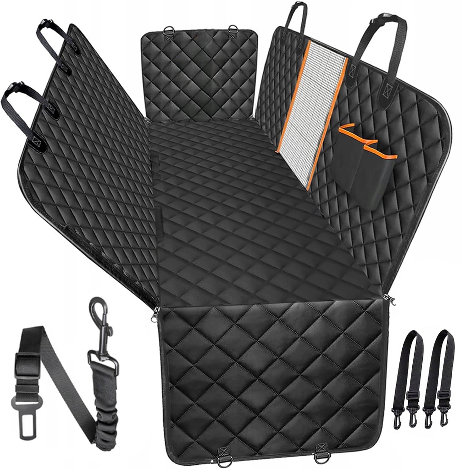 Hondenautostoel - Achterbankmat voor huisdieren - Waterdichte kofferbakmat - Comfortabel en duurzaam - Bescherming tegen aanrijdingen - Geschikt voor SUV's en sedans - 135*145*211 cm - Zwart