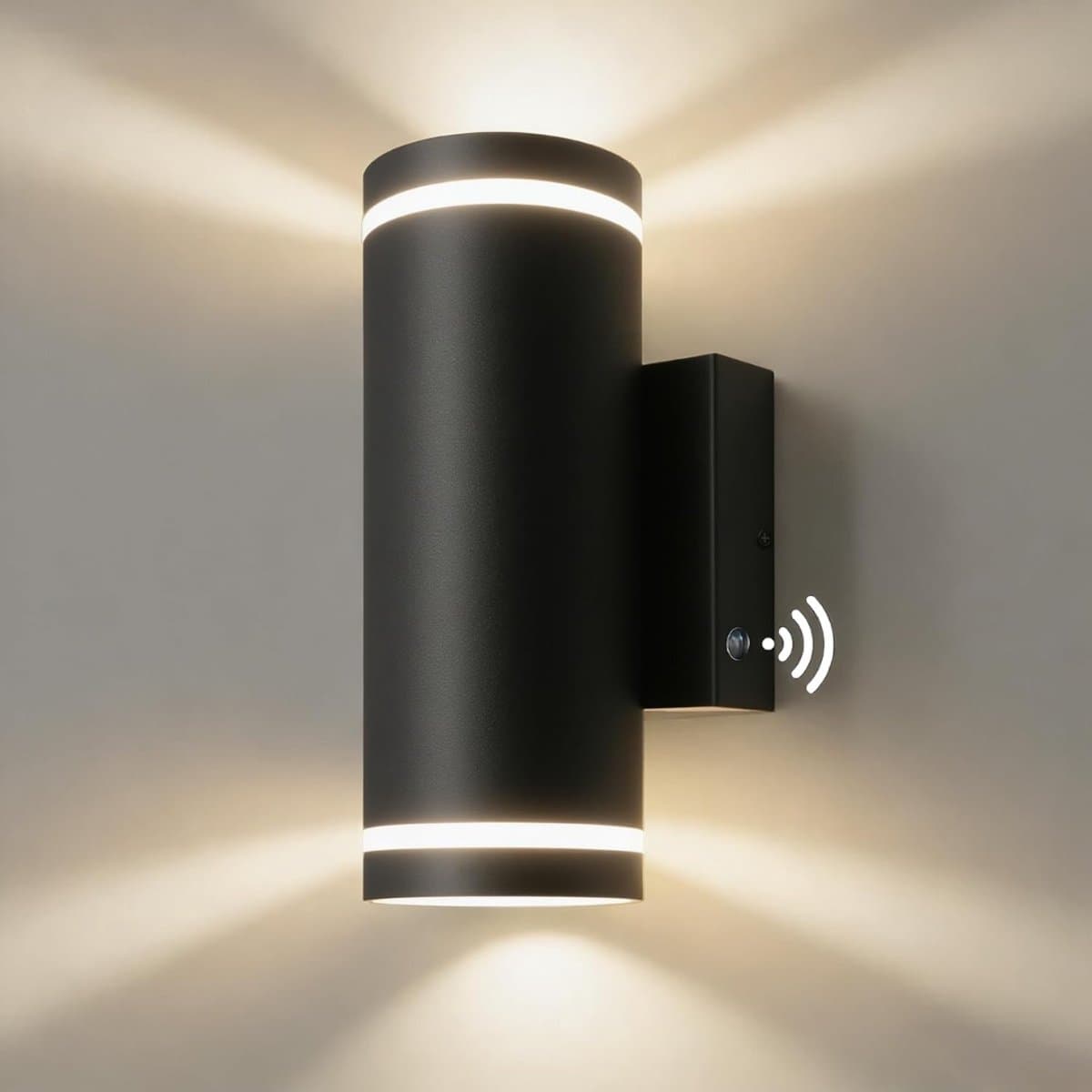 SP® Buitenlamp met Bewegingssensor - Wandlamp met Sensor Voor Buiten - Solar Buitenlamp Oplaadbaar - Zwart - 8cm x 12cm x 21cm
