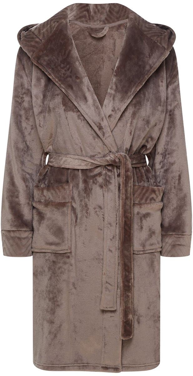 Esotiq Cessena - Damesbadjas - Beige - Met capuchon - Maat S