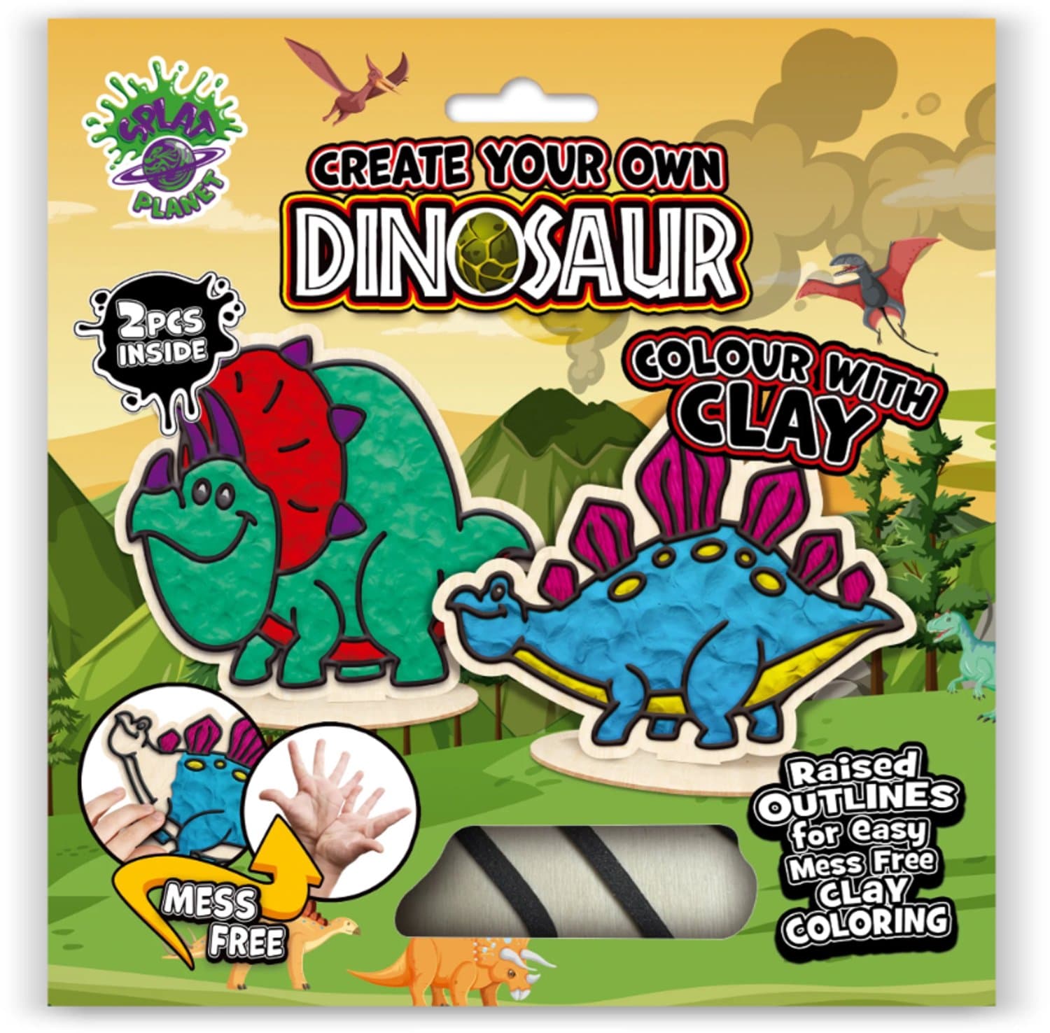 Splat Planet Clay Colouring Set Dino 24 x 23,7 x 2,7 cm