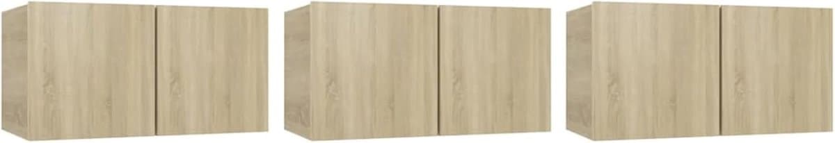 Wandkast Set - TV Meubel - Opbergen Media - Modern Design - 60 cm Breed - Wit