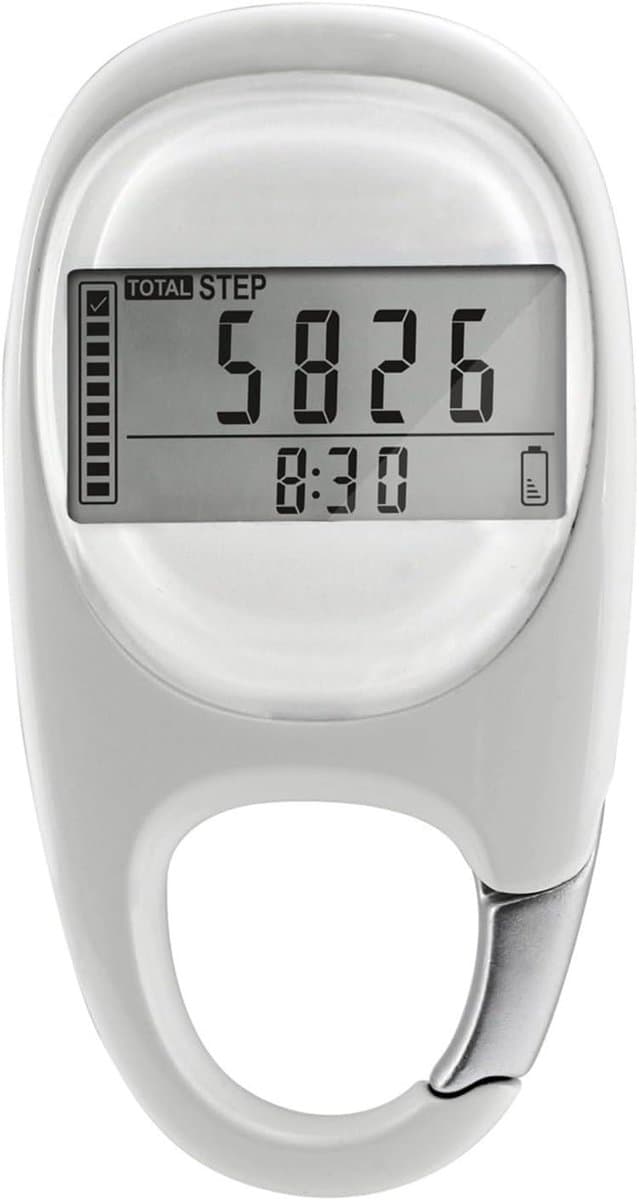 Stappenteller - Fitness tracker - Activiteit bijhouden - 3D sensor technologie - 7 dagen geheugen - Wit